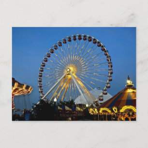 USA, Illinois, Chicago, Cityscapes, Lighting Vykort