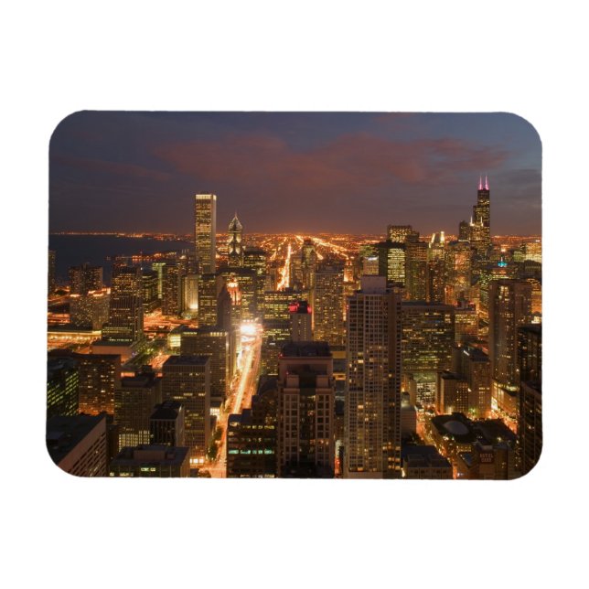 USA, Illinois, Chicago: Evening View of the Loop 2 Magnet (Horisontell)