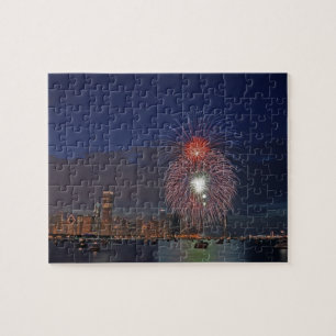 USA, Illinois, Chicago, Fjärde juli fyrverkerier Pussel