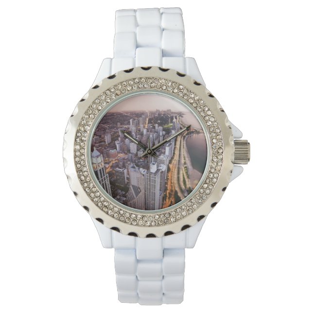 USA, Illinois, Chicago, flygvy över Sjö Armbandsur (Framsida)