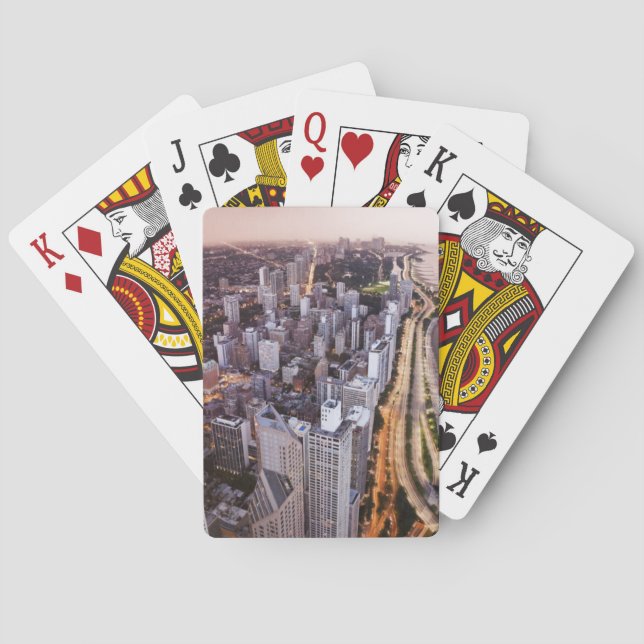 USA, Illinois, Chicago, flygvy över Sjö Spel Kort (Baksidan)