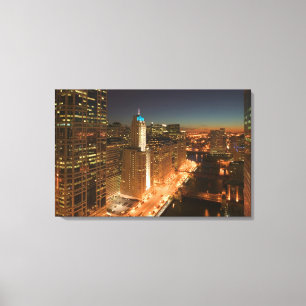 USA, Illinois, Chicago: Loop: Byggnad Canvastryck