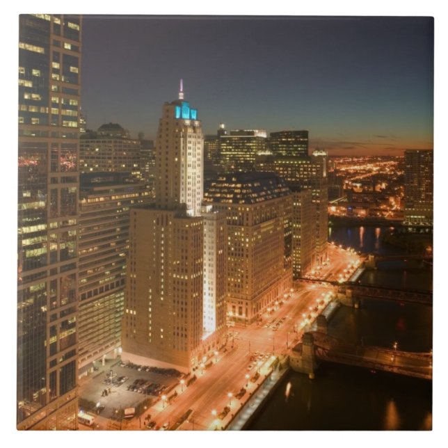 USA, Illinois, Chicago: Loop: Byggnad Kakelplatta (Framsidan)