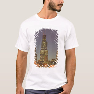 USA, Illinois, Chicago: Stadssiluett / Kväll Tee