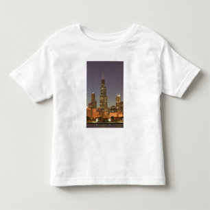 USA, Illinois, Chicago: Stadssiluett / Kväll Tee Shirt