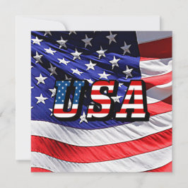 USA - Inbjudan till amerikanska Flagga och Flagga