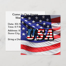 USA - Inbjudan till amerikanska Flagga och Flagga