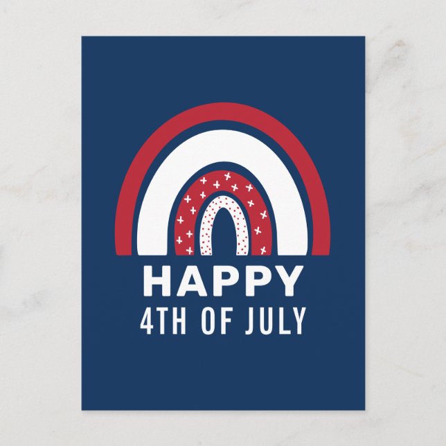 USA Independence day 4:e juli amerikanska regnbåge Helg Vykort (Framsida)