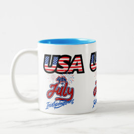"USA Independence day Ceramic Mugg" Två-Tonad Mugg