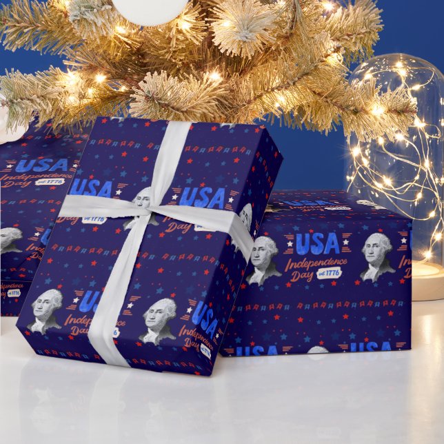 USA Independence Day deep blue Presentpapper (Helgdagar)