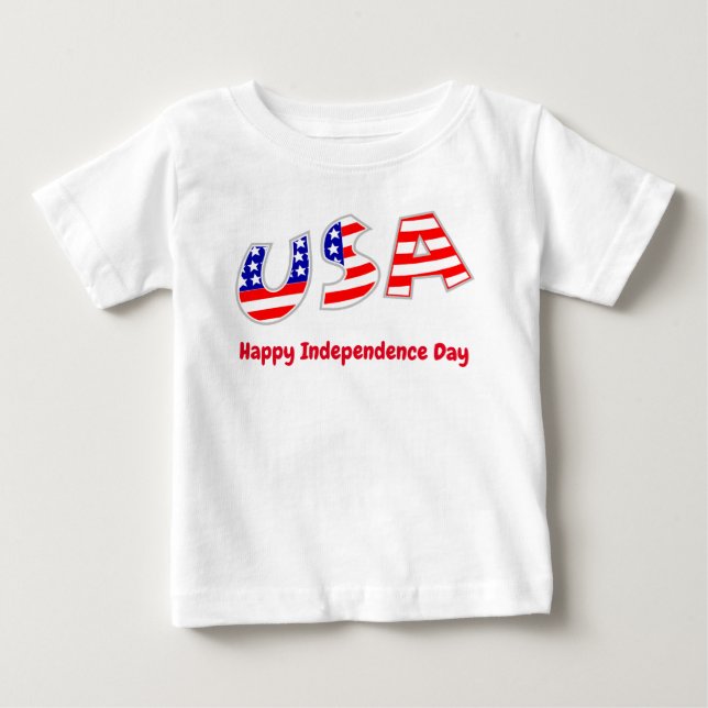 USA INDEPENDENCE DAY FLAGGA T SHIRT (Framsida)