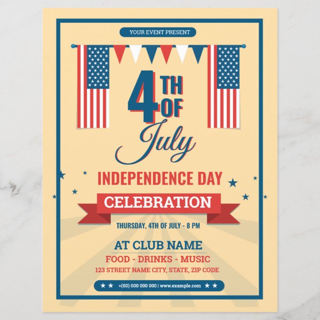 Usa Independence day Flyer-mall (Framsida)