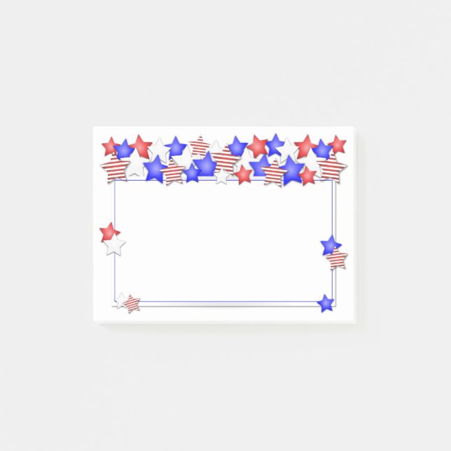 USA Independence day Patriotic Stars American Post-it Block (Framsida)