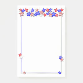 USA Independence day Patriotic Stars American Post-it Block