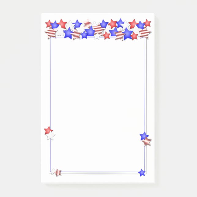 USA Independence day Patriotic Stars American Post-it Block (Framsida)