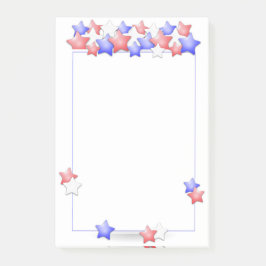 USA Independence day Patriotic Stars American Post-it Block