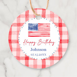 USA Independence Day Themed Birthday Favor Tags Gåvor Etiketter