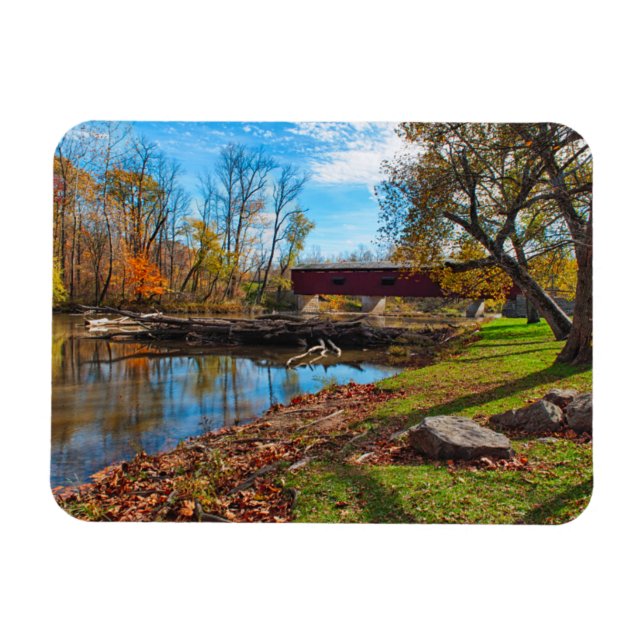USA, Indiana, Cataract Falls State Recreation Magnet (Horisontell)