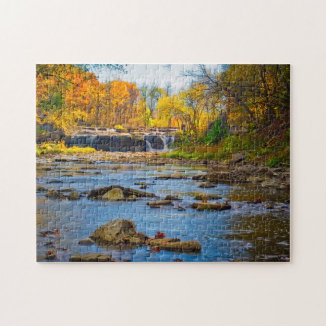 USA, Indiana. Cataract Falls State Recreation Pussel (Horisontell)