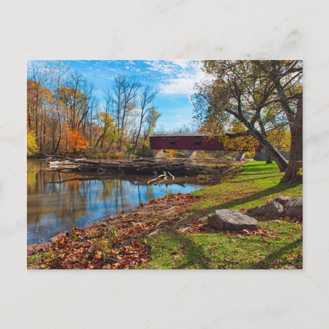 USA, Indiana, Cataract Falls State Recretion Vykort (Framsida)