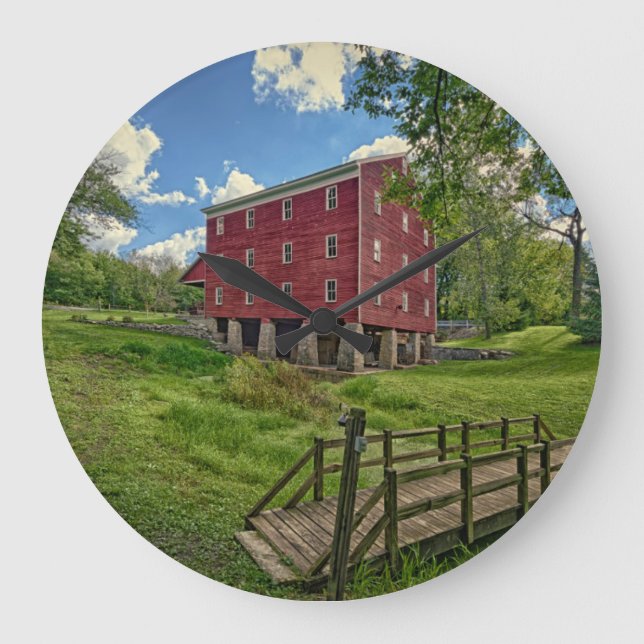 USA, Indiana, Cutler. Adams Mill Stor Klocka (Framsida)