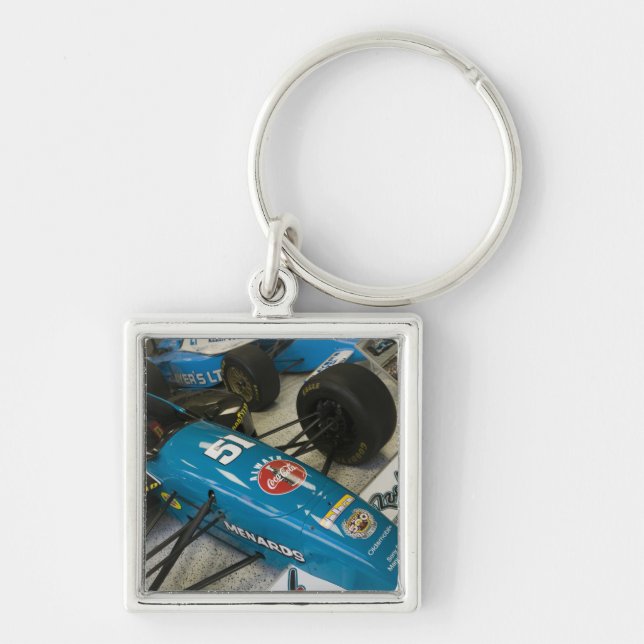 USA, Indiana, Indianapolis: Indianapolis Motor Fyrkantig Silverfärgad Nyckelring (Framsidan)