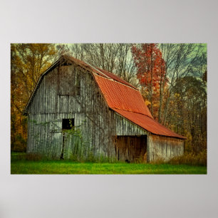 USA Indiana. lantligt landskap, dentäckte Poster