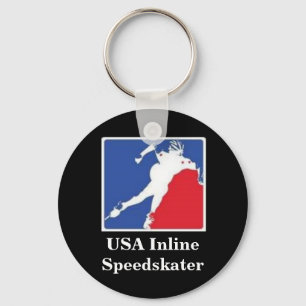USA Inline Speedskater Keychain Nyckelring