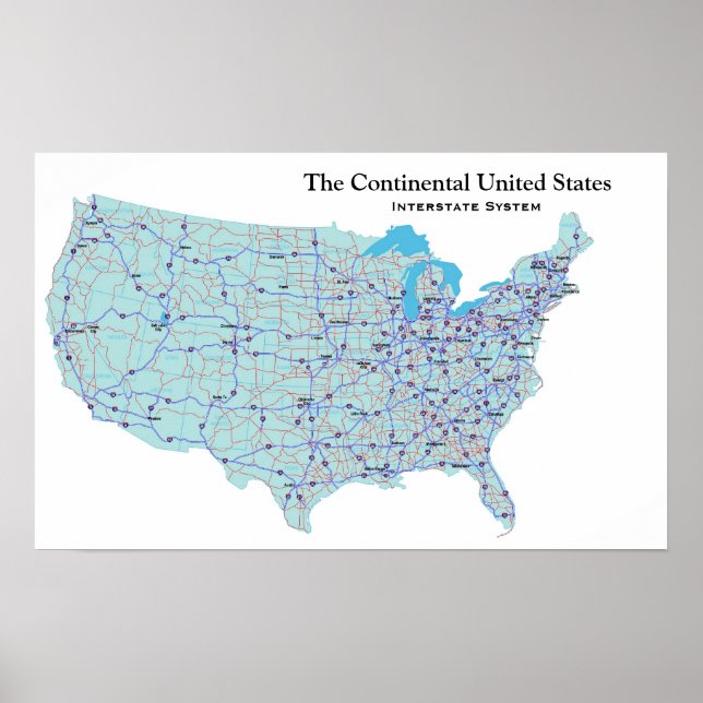 USA Interstate System Print Poster (Framsidan)