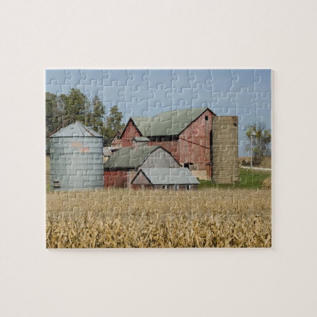 USA, IOWA, Froelich: Gammal gård Pussel (Horisontell)