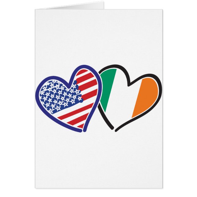 USA Ireland Heart Flaggor Hälsningskort (Framsidan)