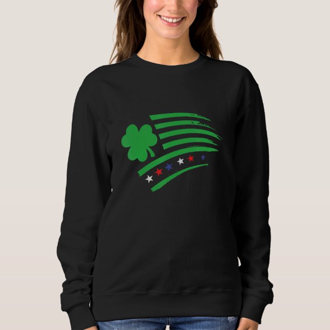 USA Irländsk flagga  Klöver Shamrock  Irland Ameri T Shirt (Framsida)
