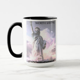 USA Is Worth Saving Lady Liberty Democracy Freedom Mugg