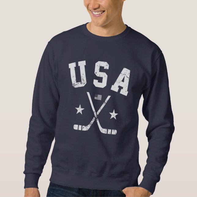 USA Ishockey  Lång Ärmad Tröja (Framsida)