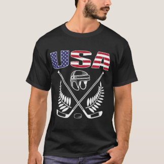 USA Ishockeyälskare Tröja Flagga Teamutrustning US