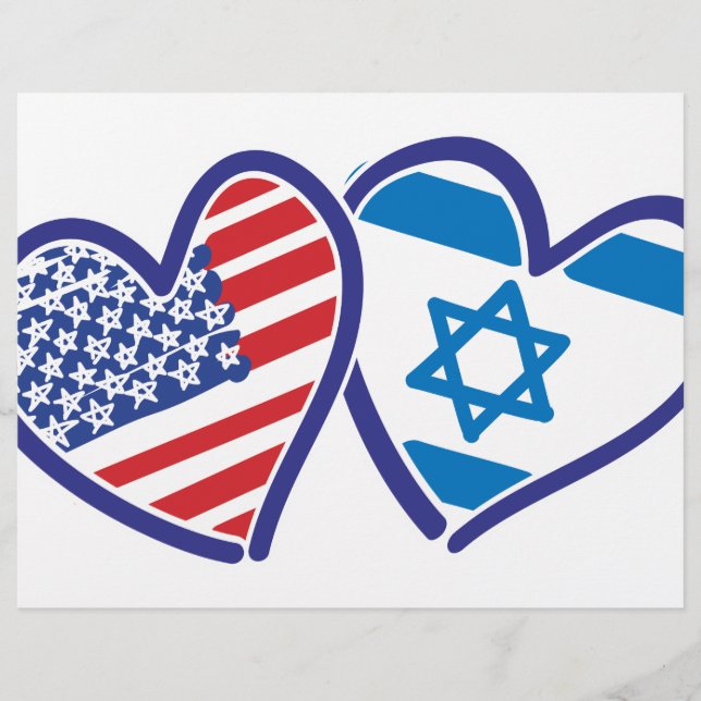 USA Israel Heart Flagga (Framsida)
