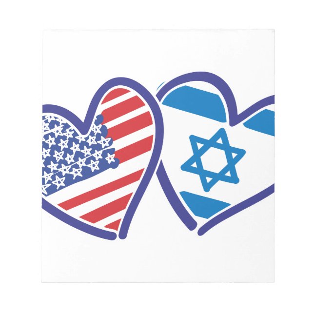 USA Israel Heart Flagga Anteckningsblock (Framsida)