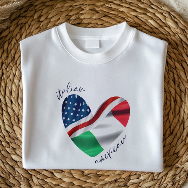 USA Italien Flagga Heart | Italienskt amerikanskt  T Shirt (Skapare uppladdad)