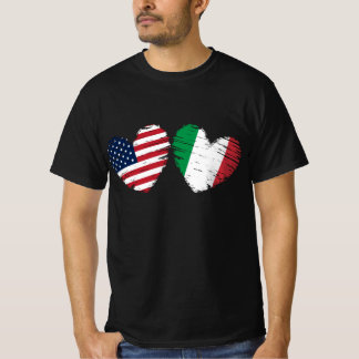USA Italien Flagga Heart Italy T Shirt