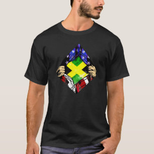 Usa Jamaica Flagga Halamerikanska halvamerikanska  T Shirt