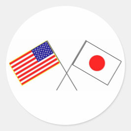 USA JAPAN flaggor Runt Klistermärke