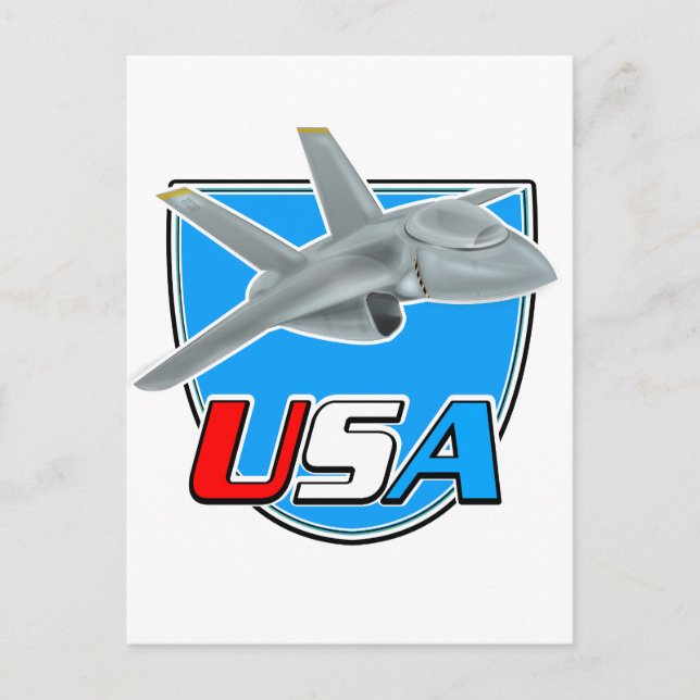 USA JET FLYGPLAN LOGOTYP VYKORT (Framsida)