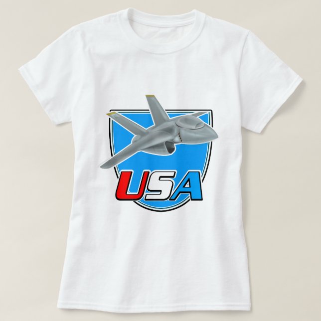 USA jetplanslogotyp T Shirt (Design framsida)