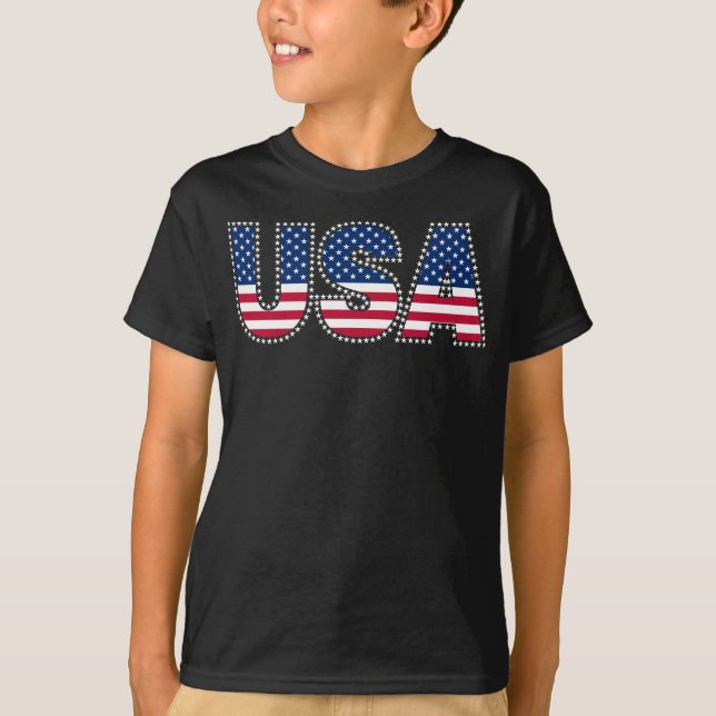 USA-juli 4:e stjärnorna Gräns T Shirt (Framsida)