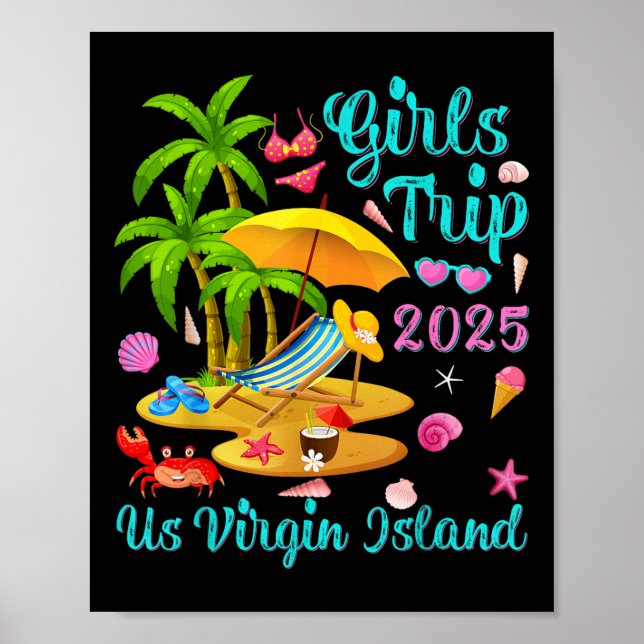 USA Jungfruö Summer Semester Flickresor 2025  Poster (Framsidan)