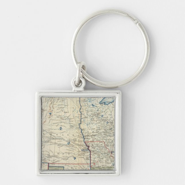 USA juni 1862 Fyrkantig Silverfärgad Nyckelring (Framsidan)