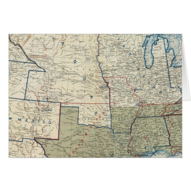 USA juni 1862 Hälsningskort (Framsidan Horizontal)