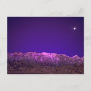 USA, Kalifornien, Alabama Hills. Månnedgång över Vykort