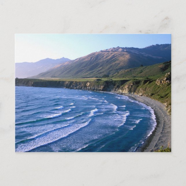 USA, Kalifornien, Big Sur, vik längs Highway 1. Vykort (Framsida)