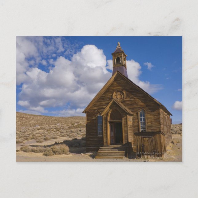 USA Kalifornien, Bodie, gammal kyrka i öken Vykort (Framsida)